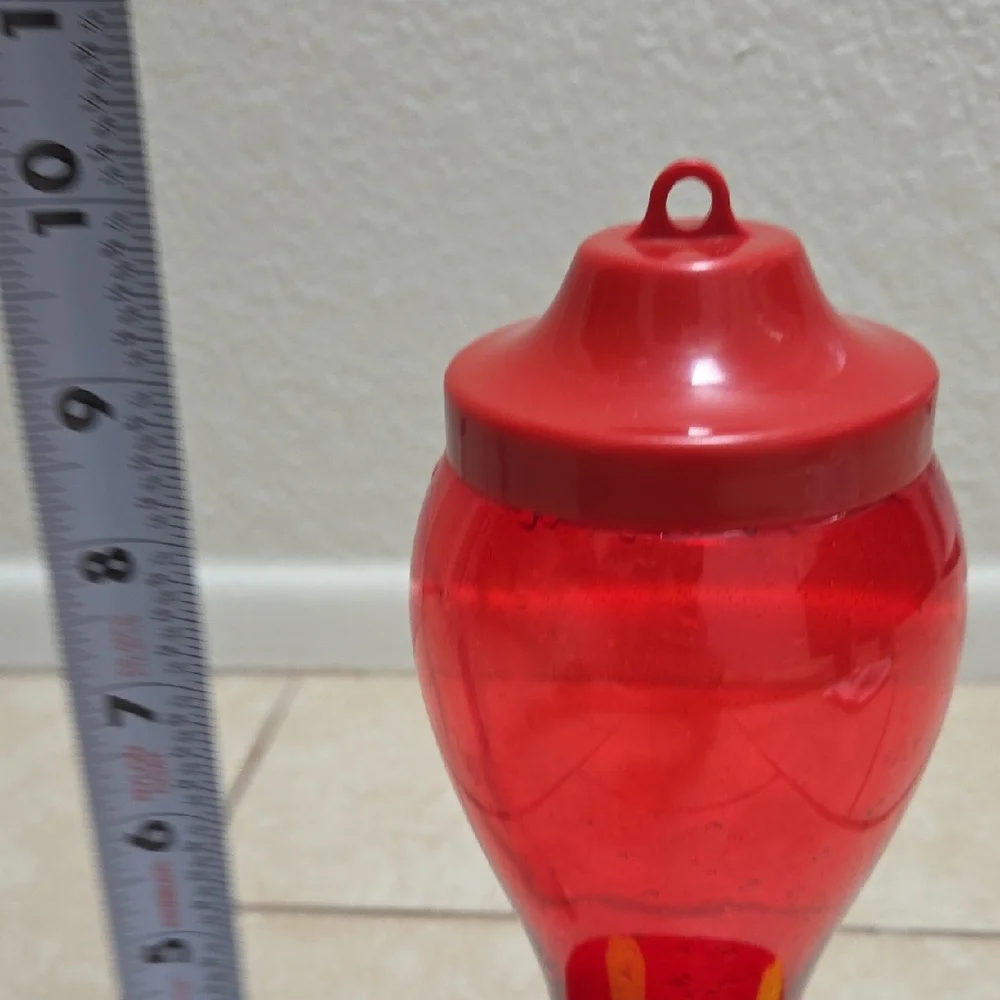 Red Hummingbird Feeder with Yellow Accents